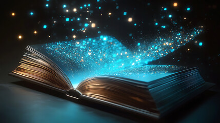 A sleek, contemporary e-book displaying educational content, symbolizing advanced digital learning and futuristic e-education technology