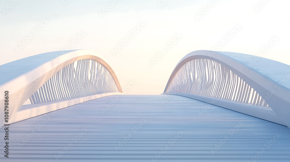 Poster concept of business success bridge illustrating industry strategy and economic solutions that connec