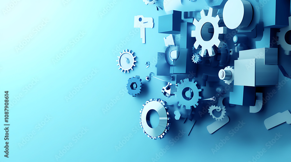 Poster business workflow process management concept with data diagram of hierarchical structure digital tra