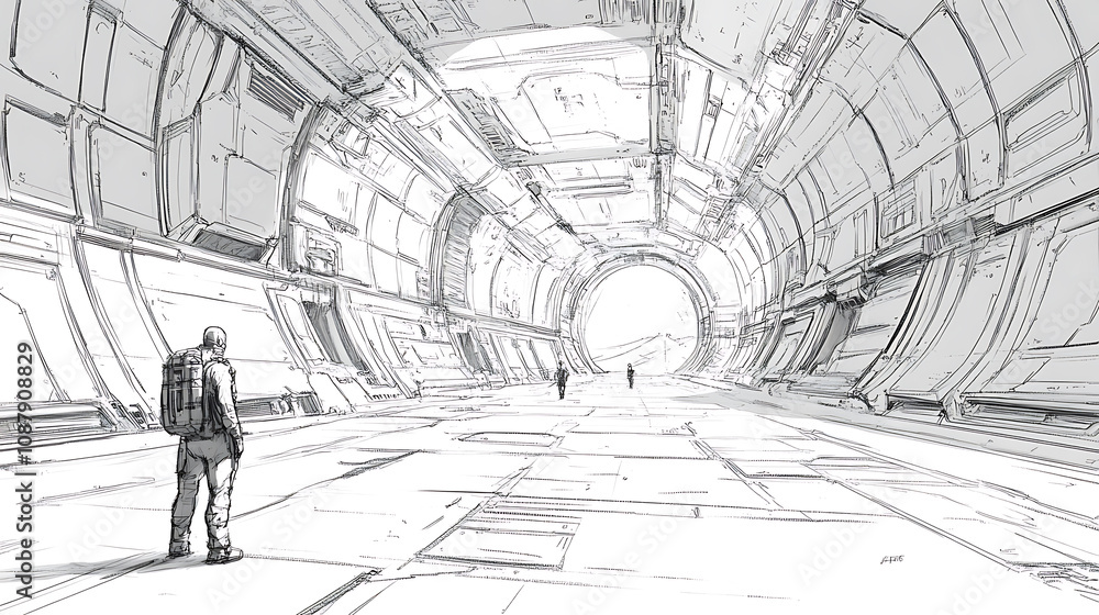 Poster dynamic storyboard sequence of futuristic exploration mission