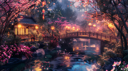 Naklejka premium A Rooftop Garden with Panoramic Views of a City Skyline, Featuring Lush Greenery, Relaxing Seating, and an Urban Oasis