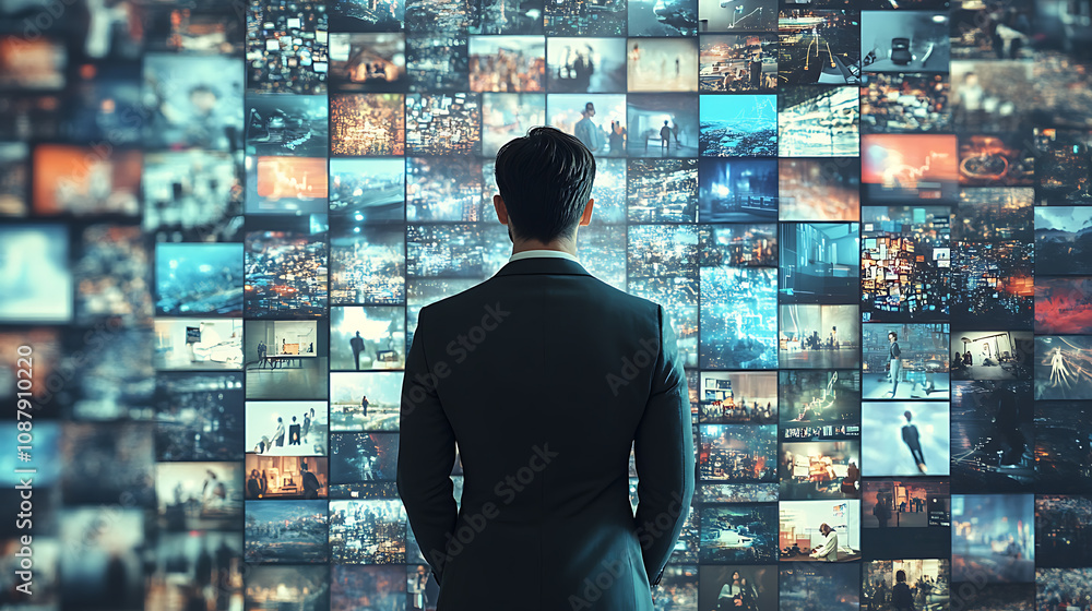 Poster content curation within a digital marketing strategy, highlighting the process of selecting and mana