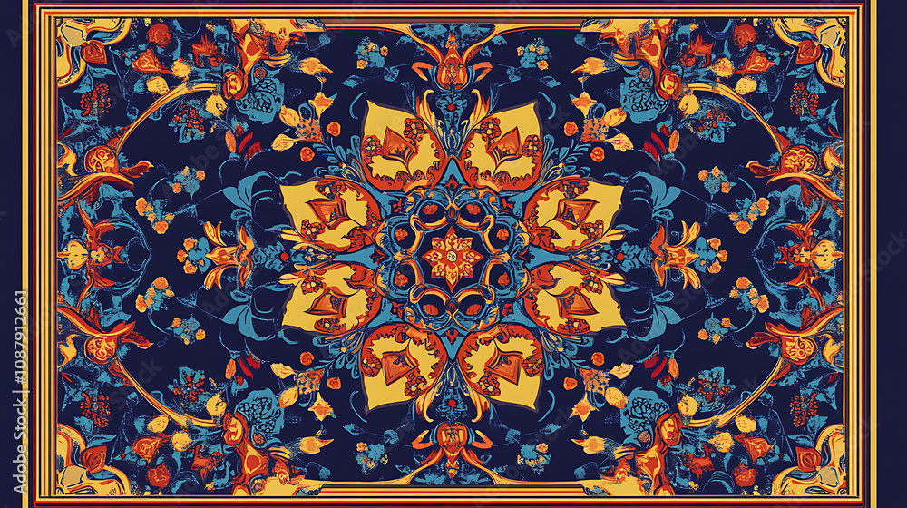 Poster high-quality traditional persian pattern available in eps format for home decor