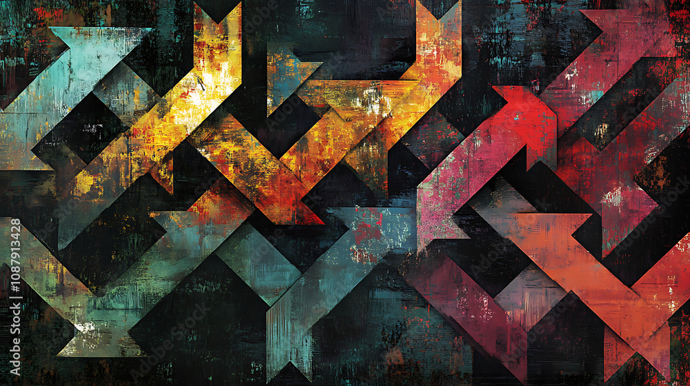 Poster intricate arrows pointing in various directions symbolizing complex decisionmaking process digital a