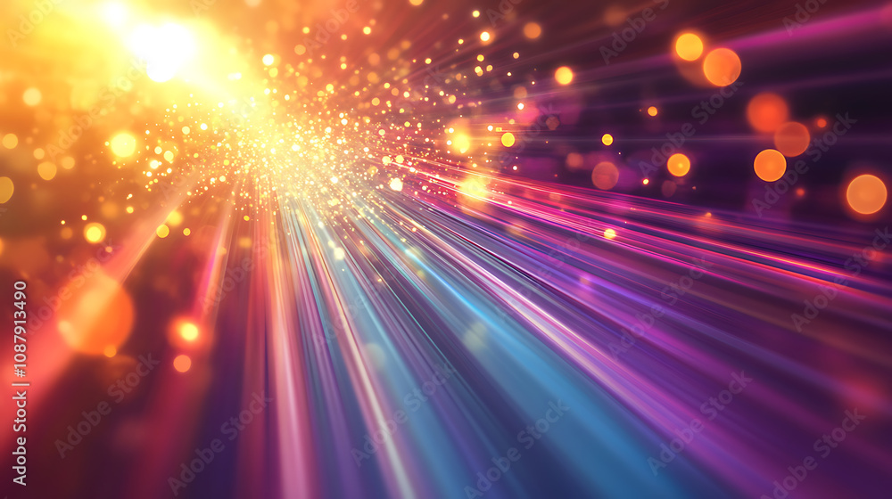Poster laser light show colorful beams and patterns futuristic entertainment background digital art