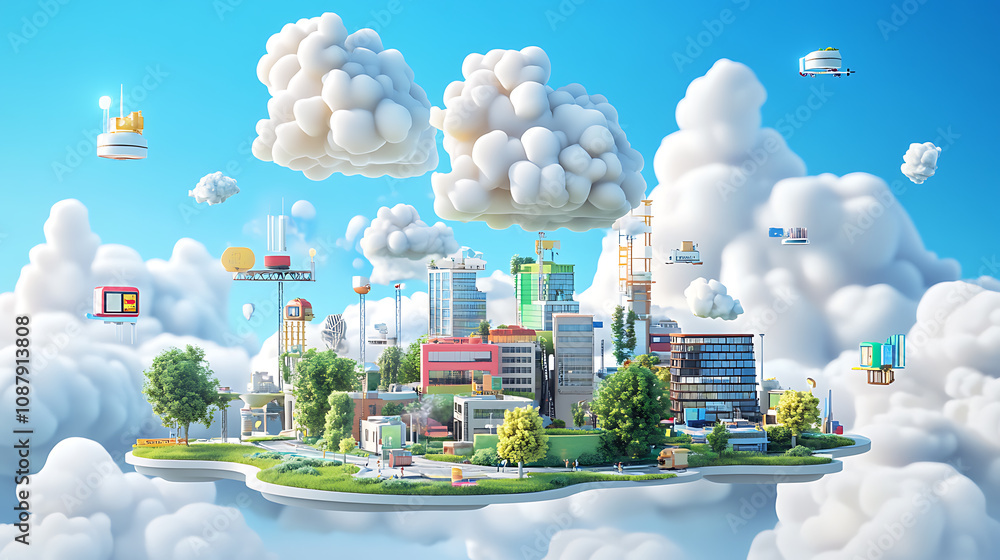 Aufkleber platform as a service paas cloud computing software platform conceptual 3d illustration