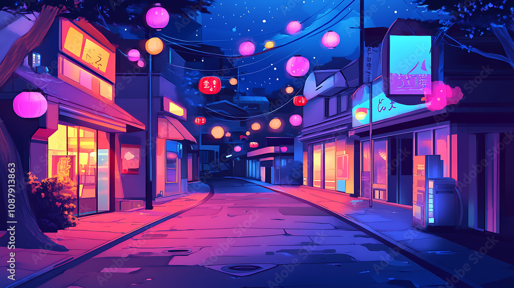 Poster retro 90s japanese animation style cityscape with neon lights and futuristic elements nostalgia and 