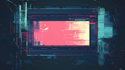 Futuristic test screen glitch texture with distorted pixels and scanlines edgy retro illustration concept