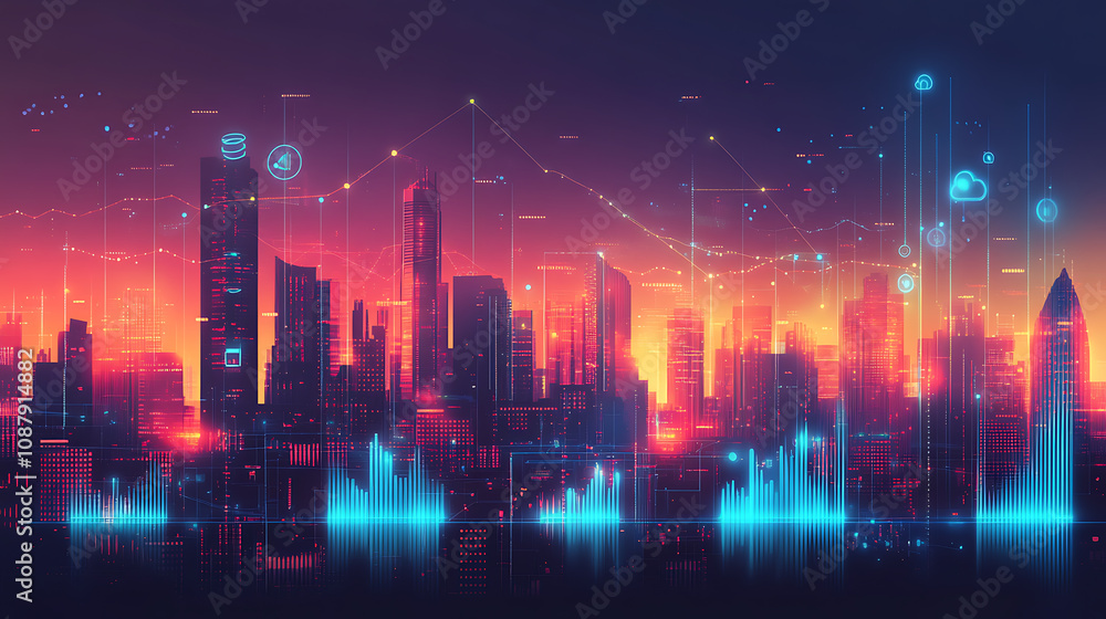 Poster A digital illustration of a secure cloud storage concept, featuring a metallic microchip with a padlock symbolizing data protection and cybersecurity in cloud computing