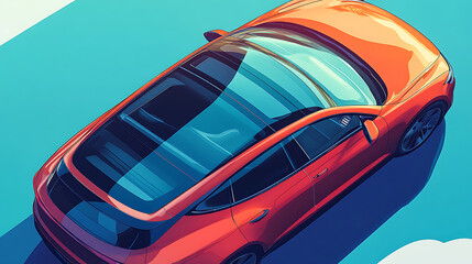 A modern car with a panoramic glass roof