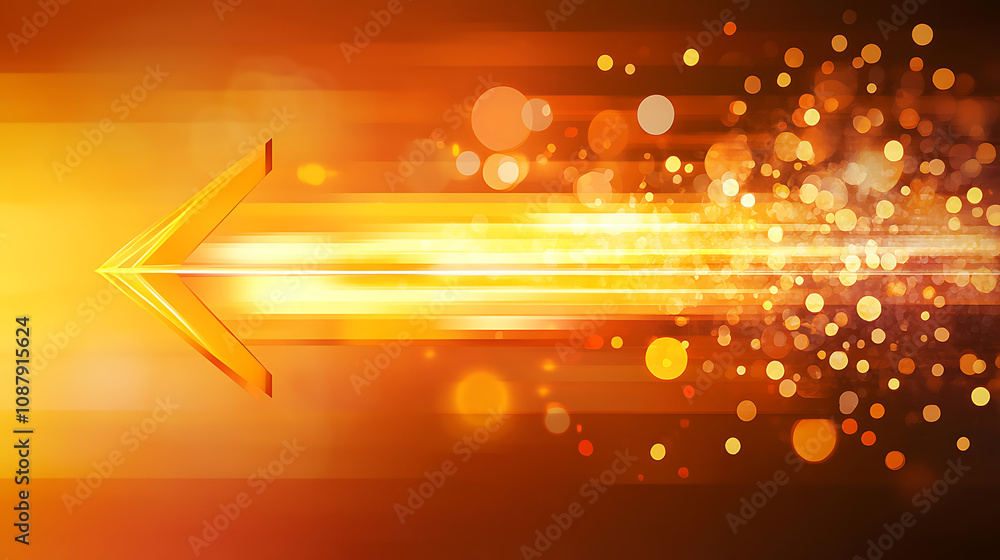 Poster abstract arrow with motion effect on orange background