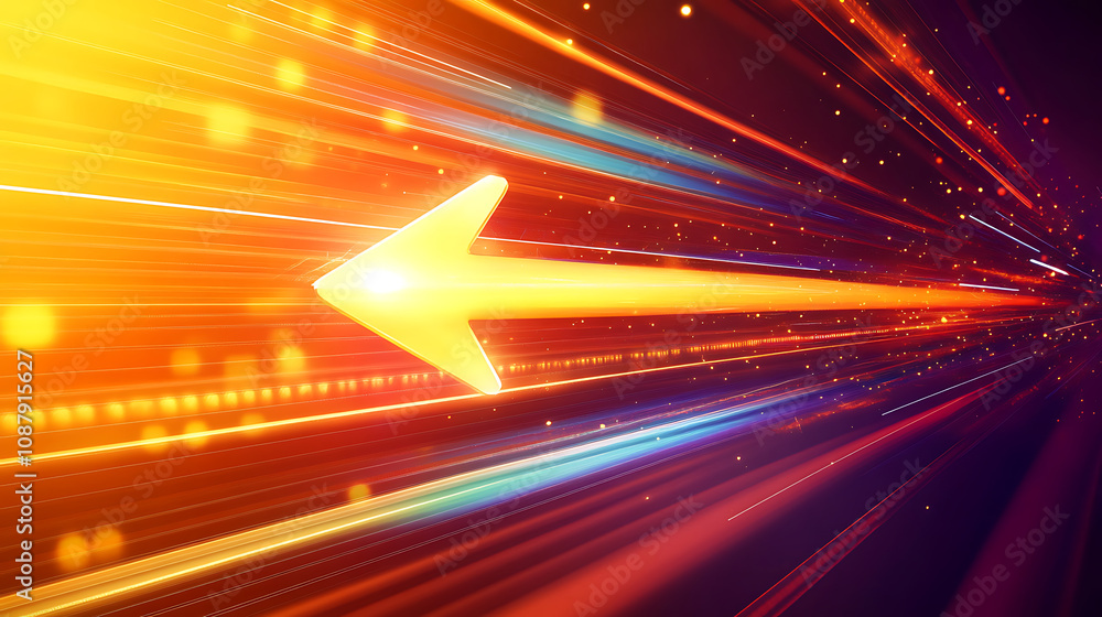 Aufkleber abstract arrow with motion effect on orange background