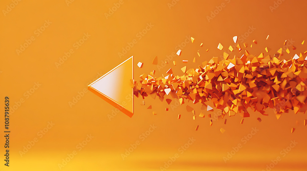 Poster Abstract arrow with motion effect on orange background