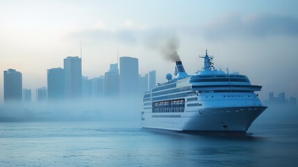 Fototapeta premium Luxury cruise ship in the ocean sea