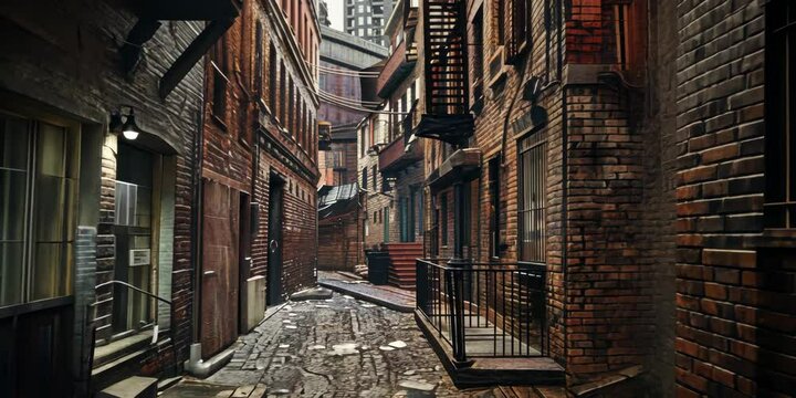 Prohibition-era downtown alleyway, 4K Video