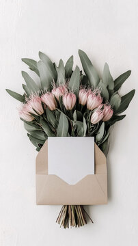 Composition with beautiful  flowers Mockup card invitation greeting card postcard copy space template. 