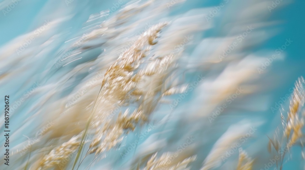 Poster soft blurred forms swaying in sync with the gentle breeze.