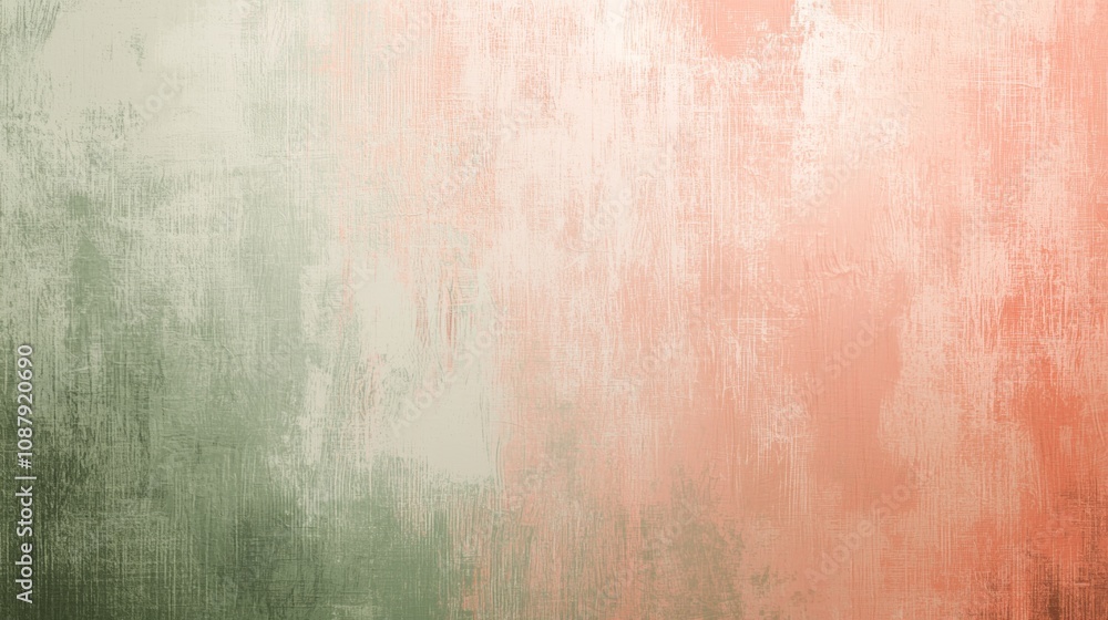 Poster green and orange painted wall background texture showing brushstrokes and gradient effect, creating 