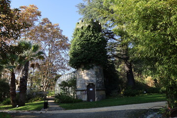Le parc botanique de la tour vieille, jardin botanique et parc public, ville d'Alès, département du Gard, France