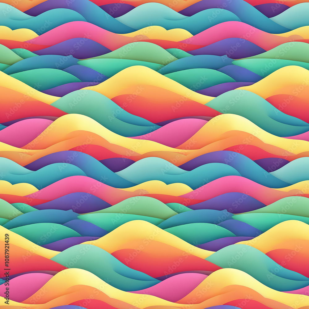 Poster vibrant waves of color create a joyful tapestry across the canvas of creativity
