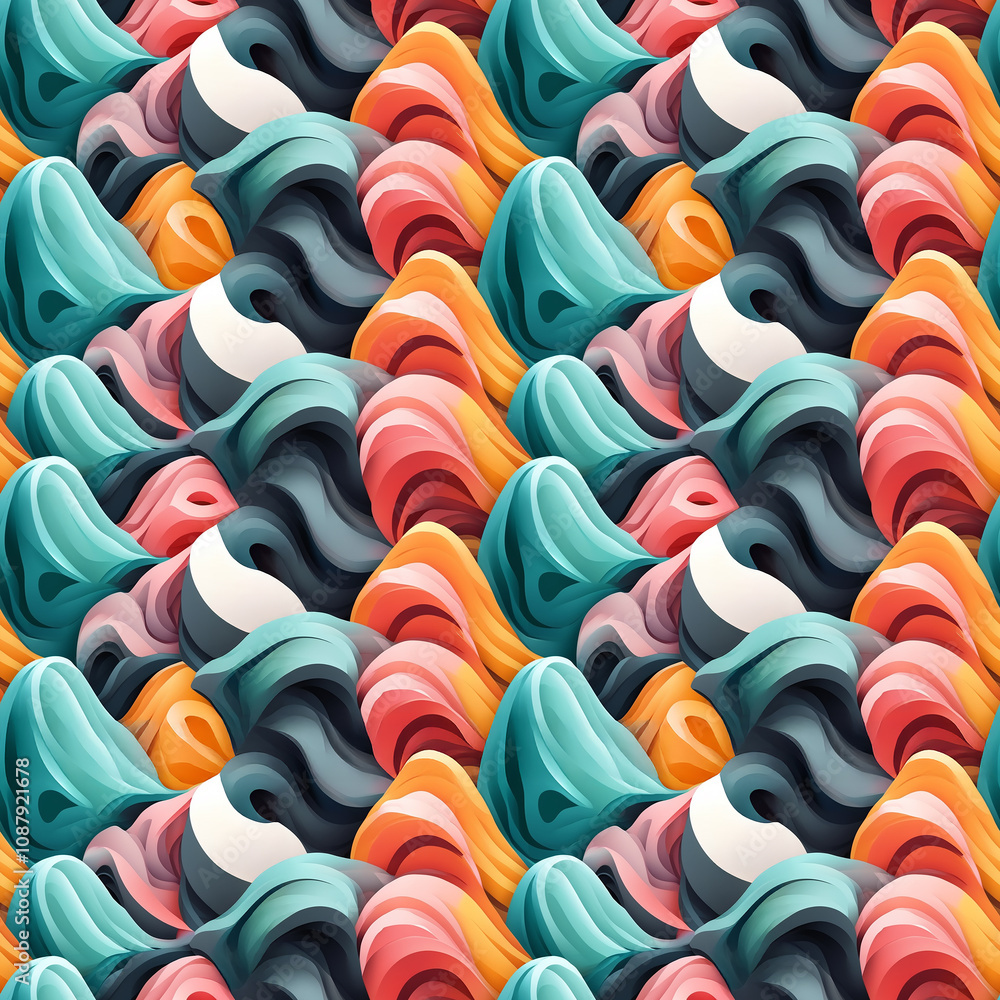 Poster fluid shapes in vibrant colors create an artistic and dynamic pattern backdrop