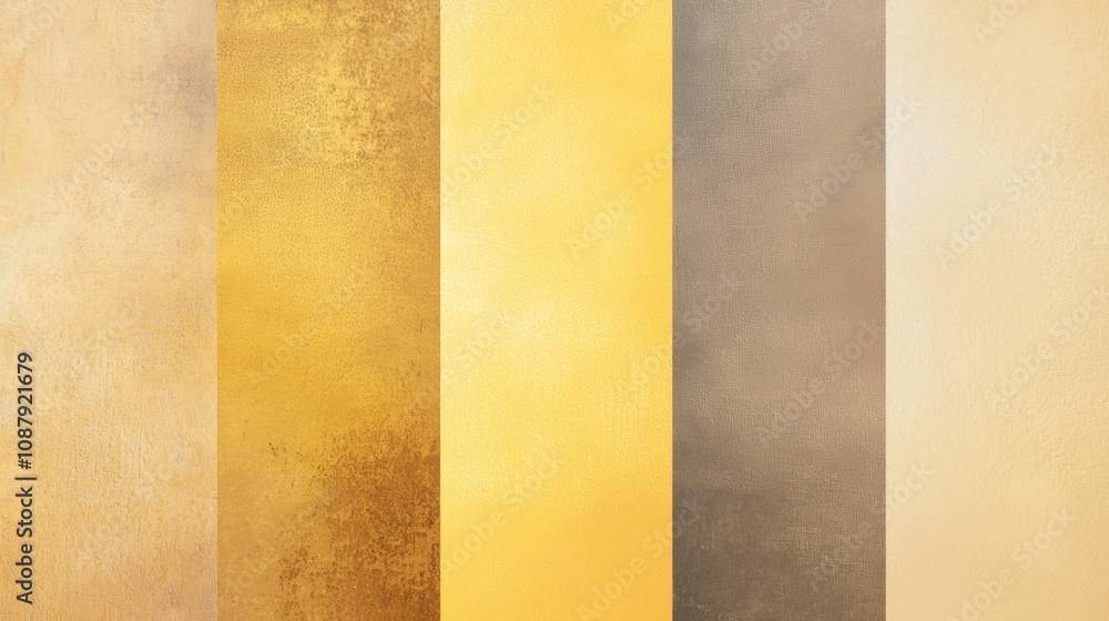 Poster five vertical bands displaying various golden and brown textures form an elegant and stylish backgro