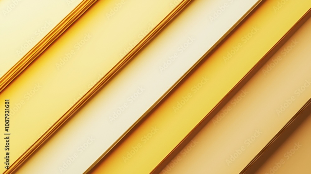 Poster parallel diagonal lines creating an abstract golden gradient background with varying shades of yello