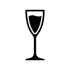 Glass icon. Black silhouette. Front side view. Vector simple flat graphic illustration. Isolated object on white background. Isolate.