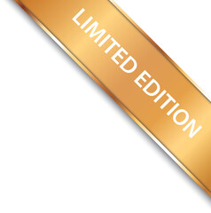 LIMITED EDITION - vector illustration of gold corner ribbon banner
