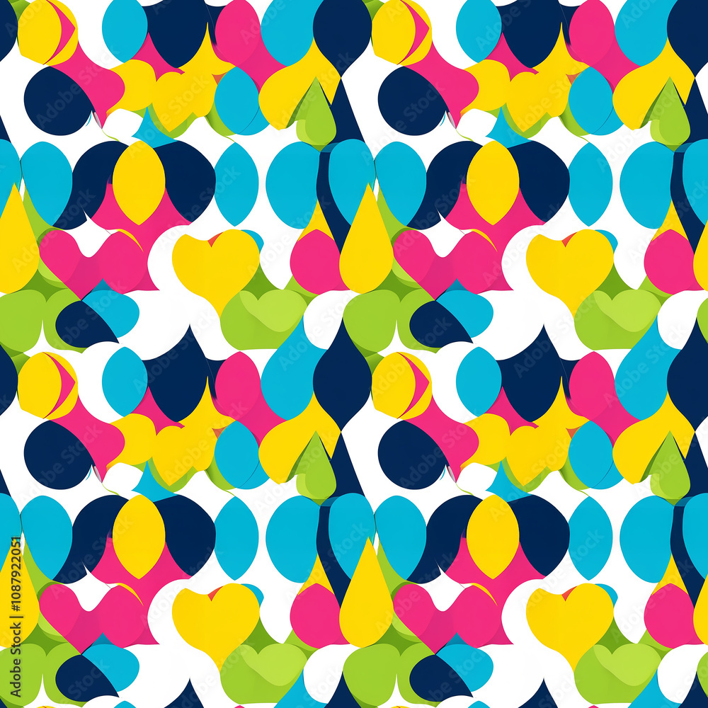 Poster dynamic pattern of vibrant shapes in a playful geometric design full of energy
