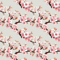 Elegant cherry blossom pattern creating a serene indoor ambiance in springtime