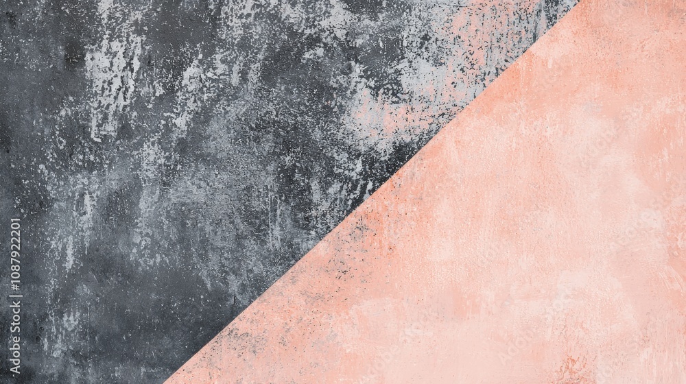 Aufkleber pink and gray concrete textures are separated by a diagonal line, creating a striking contrast and h