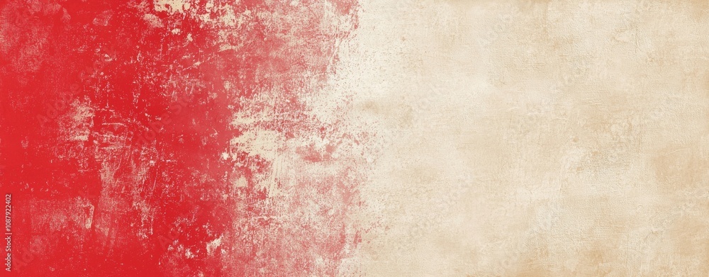 Poster red and beige grunge textured background creating a split effect, perfect for adding a vintage or di