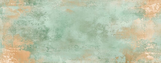 Obraz premium Green and orange textured background resembling a vintage wall with a grunge aesthetic, perfect for adding a touch of old-world charm to designs
