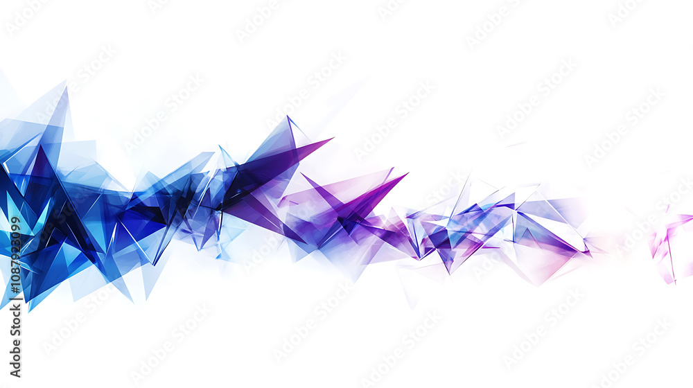 Aufkleber abstract background with glowing purple stars and lines on blue gradient background