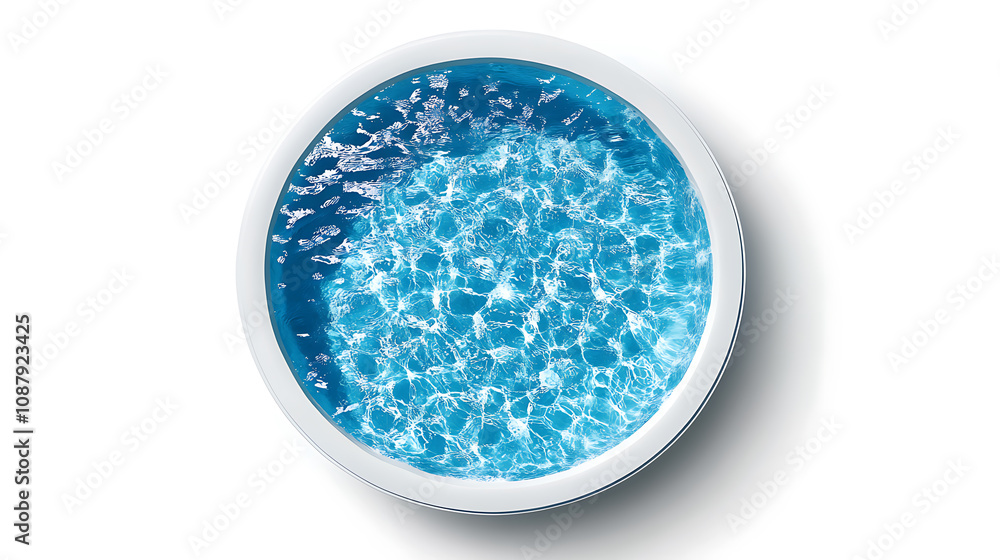 Aufkleber a top view of a round swimming pool isolated on a white background, suitable for design and architec