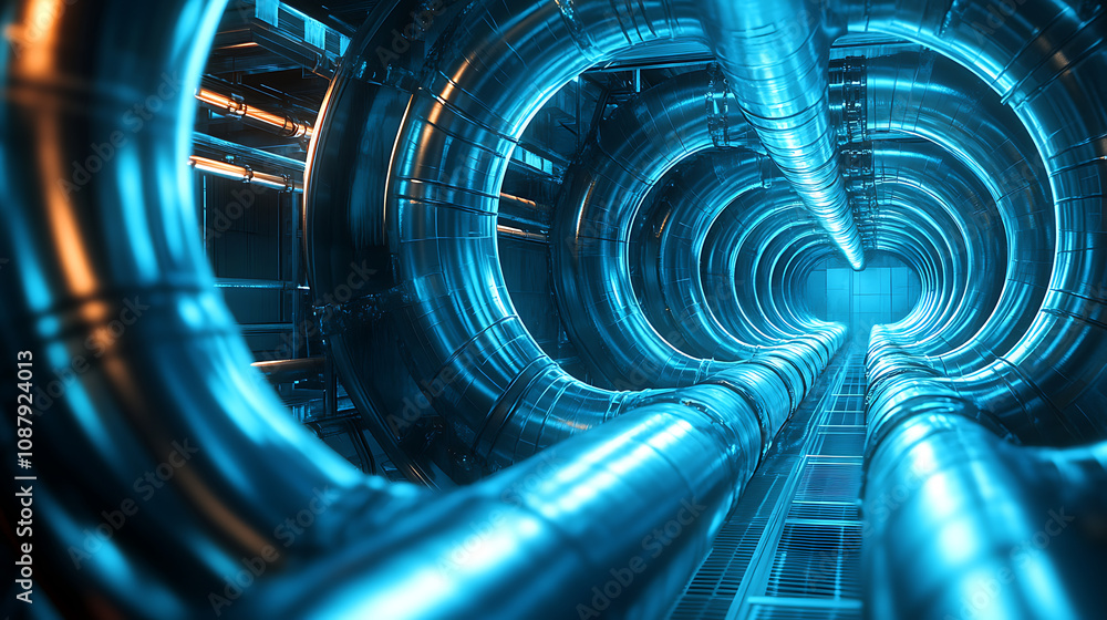 Leinwandbilder abstract data visualization background concept of big pipes flowing information or cyber technology 
