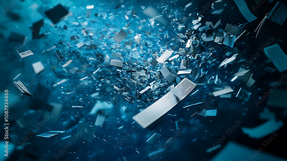 Poster Deleting unnecessary files and data, symbolizing the concept of digital waste management and freeing up disk space