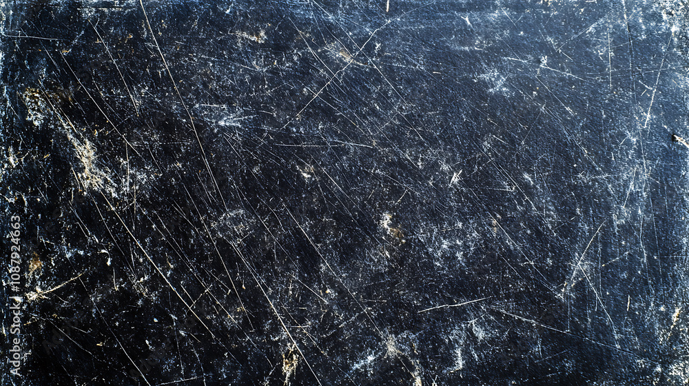 Poster dust and scratches on black surface, abstract background, texture layer for photo editor, old grunge