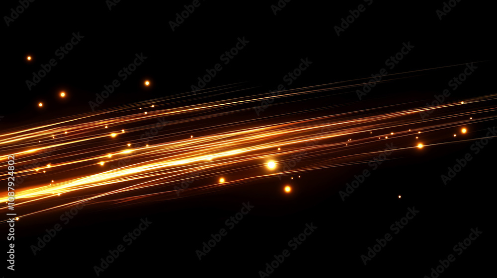 Poster black background with diagonal thin lines of light