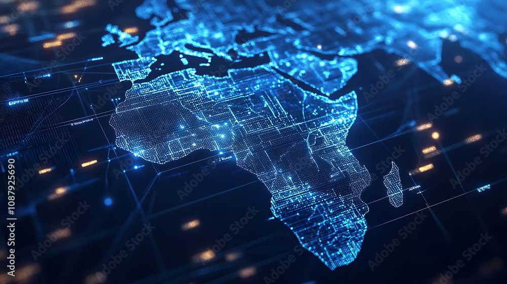Poster blockchain network technology transforming business in africa secure decentralized transactions conc