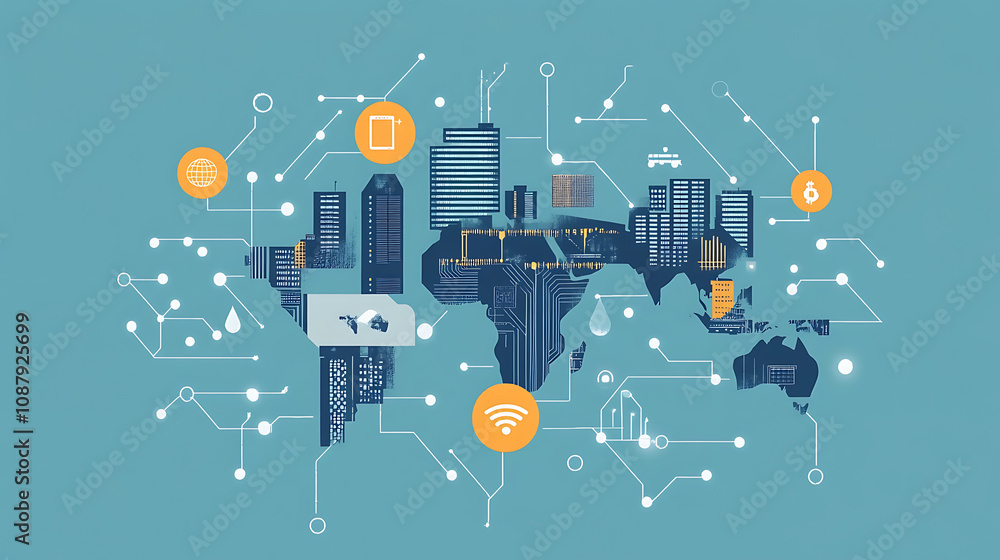 Poster blockchain network technology transforming business in africa secure decentralized transactions conc