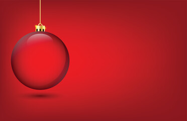 Merry Christmas Decorative vector background with Red Christmas ball 