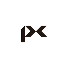 Letter Px knife geometric symbol simple logo vector