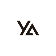 Letter YA triangle geometric symbol simple logo vector