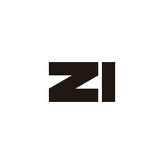 Letter ZI square geometric symbol simple logo vector