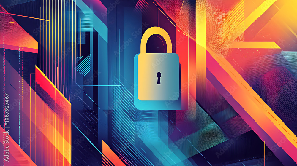 Poster Secure 2fa authentication login for online trading and banking abstract background