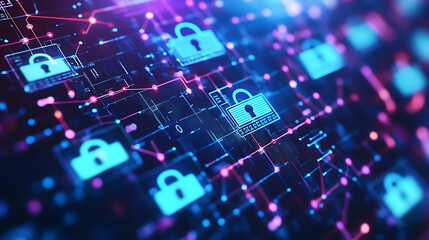 Fototapeta premium Secure 2fa authentication login for online trading and banking abstract background