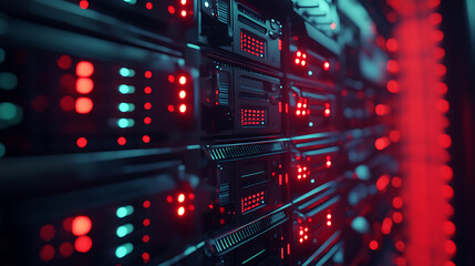Naklejka premium Server computers of a modern data center