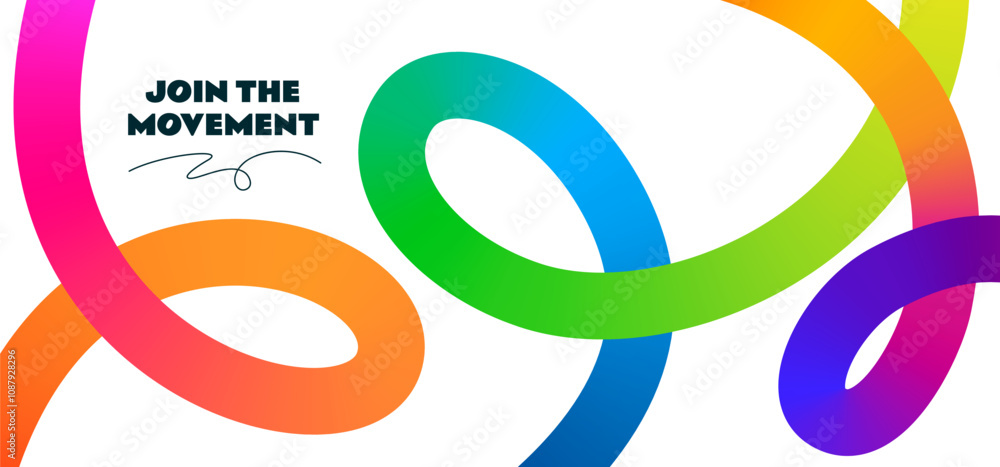 Fototapete Abstract Background with Gradient Color Wave Pattern. 3D Wavy Rainbow Lines. Vector Geometric Design Elements